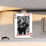 Personalisierter Acrylclip mit Foto für die Auto Sonnenblende – Herzass – Motiv 3