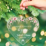 Verlobt - Personalisiertes Kristallornament für Paare mit Namen und Datum