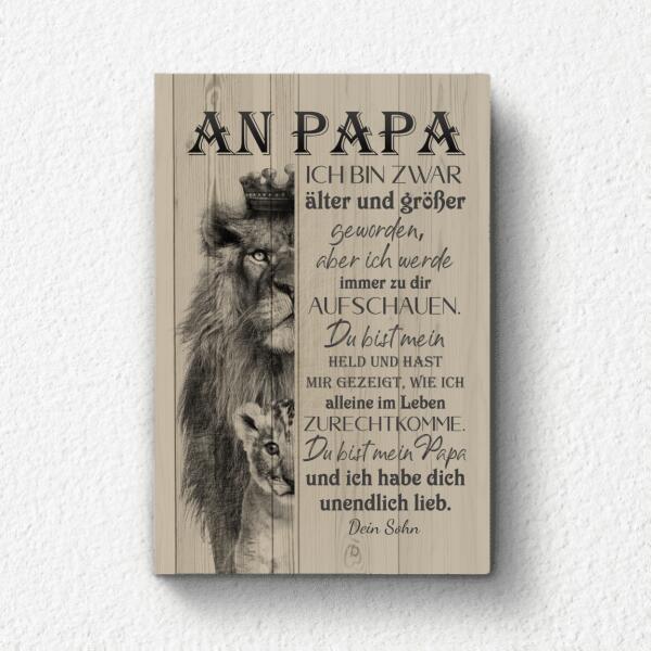An Papa (hochkant) - Eltern-Leinwand