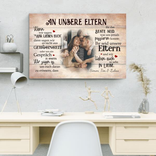 An unsere Eltern - Eltern-Leinwand