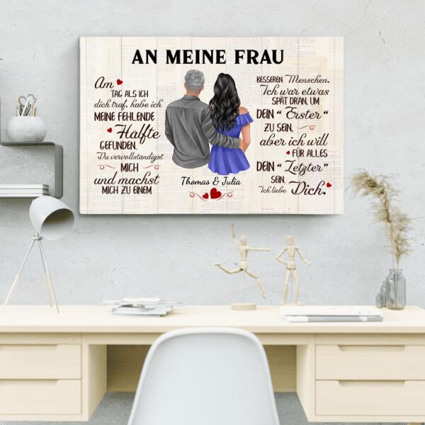 An meinen Schatz (an sie - Zeichenstil) - Paar-Leinwand