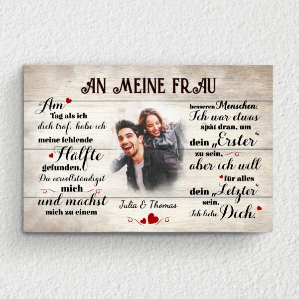 An meinen Schatz (an sie) - Paar-Leinwand