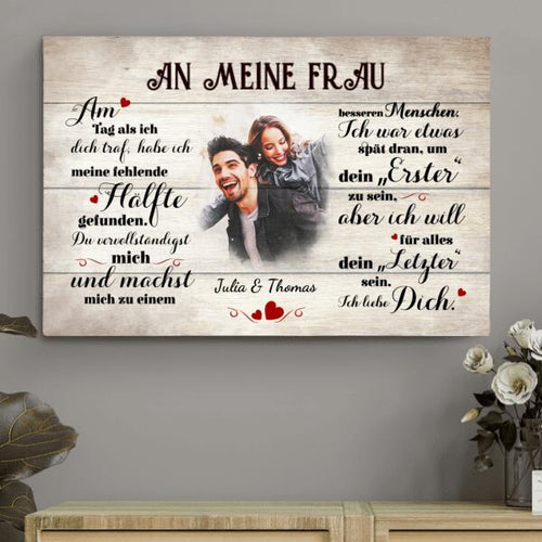 An meinen Schatz (an sie) - Paar-Leinwand