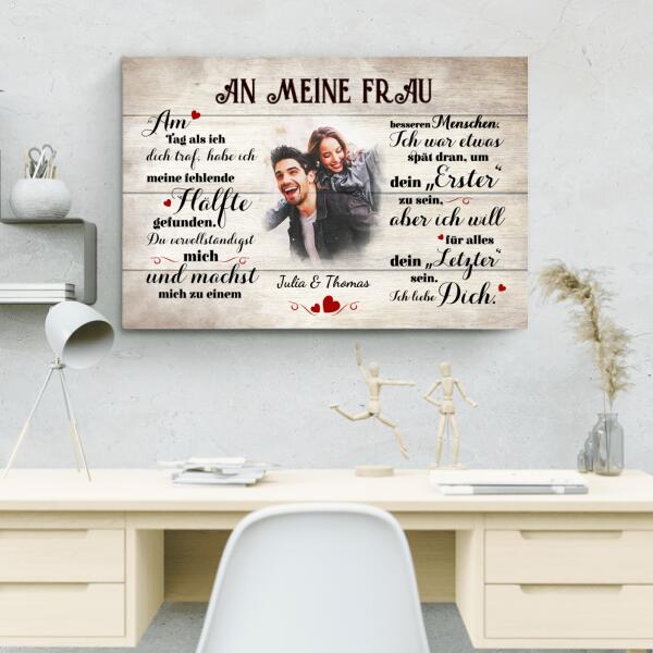 An meinen Schatz (an sie) - Paar-Leinwand