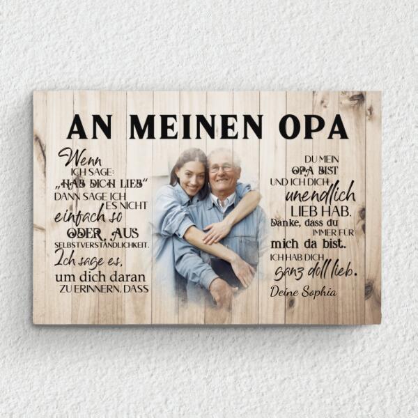 An meinen Opa - Großeltern-Leinwand