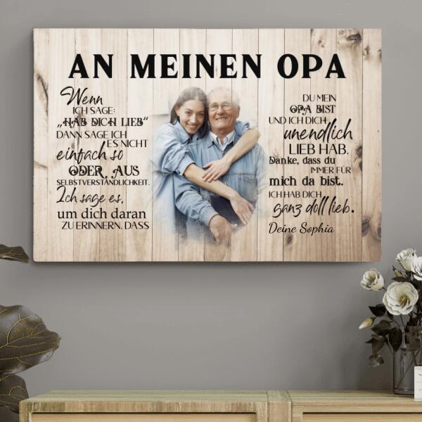 An meinen Opa - Großeltern-Leinwand