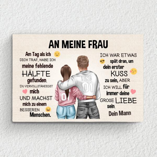 Emoji Love (an sie - Zeichenstil) - Paar-Leinwand