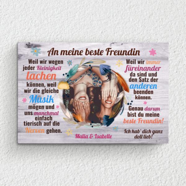 Liebe beste Freundin - Freunde-Leinwand