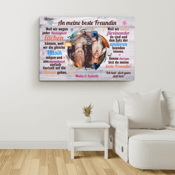 Liebe beste Freundin - Freunde-Leinwand