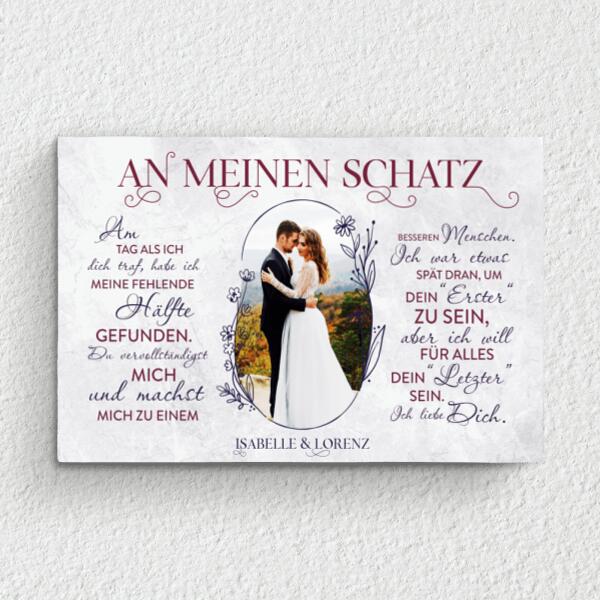 Liebe in Marmor (an sie) - Paar-Leinwand