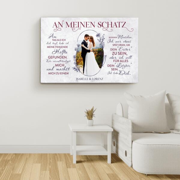 Liebe in Marmor (an sie) - Paar-Leinwand