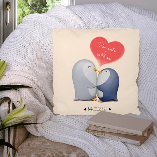 Pinguinliebe - Paar-Kissen