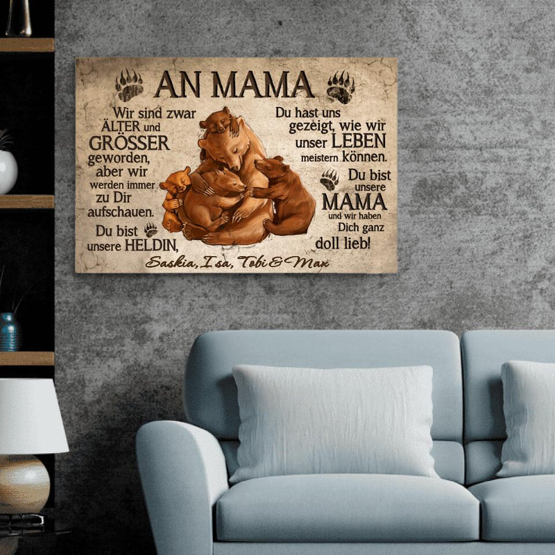 Mama Bär - Eltern-Leinwand