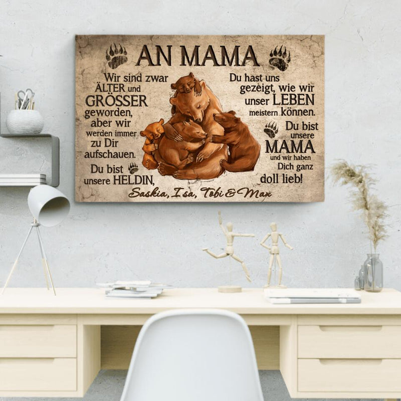 Mama Bär - Eltern-Leinwand