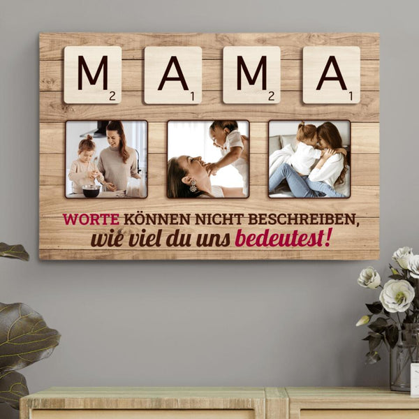 Familien Scrabble (Für Mama) - Eltern-Leinwand