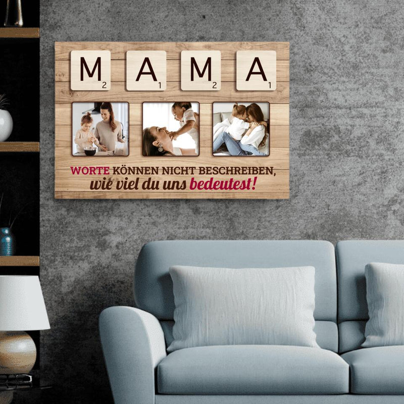 Familien Scrabble (Für Mama) - Eltern-Leinwand