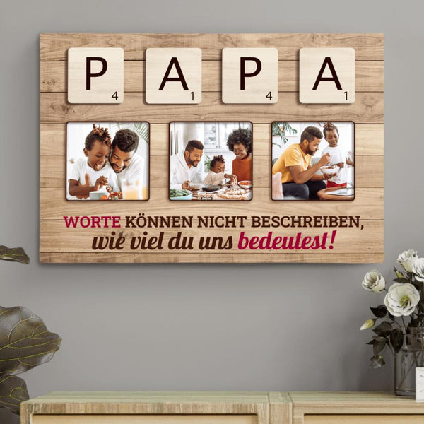 Familien Scrabble (Für Papa) - Eltern-Leinwand