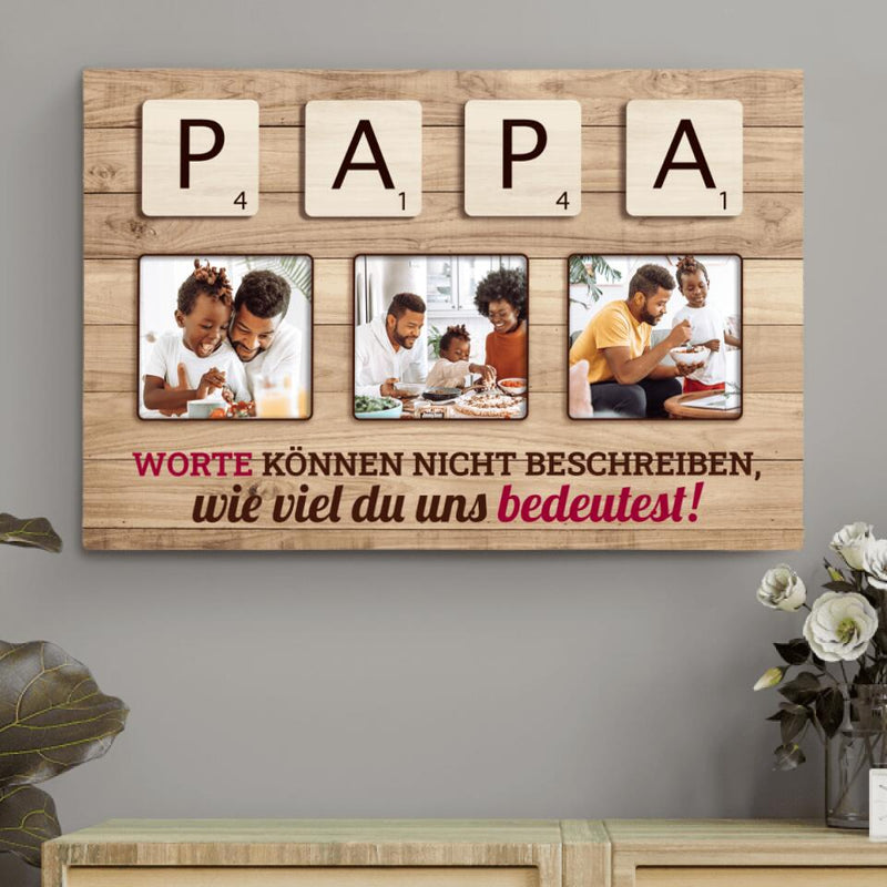 Familien Scrabble (Für Papa) - Eltern-Leinwand