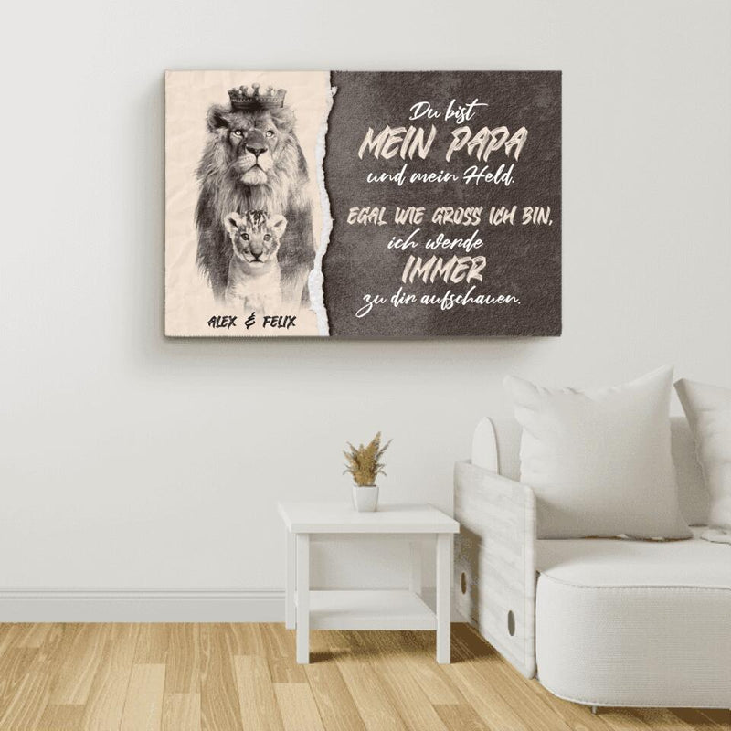 Papa für immer - Eltern-Leinwand
