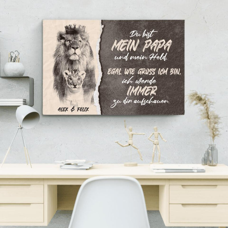 Papa für immer - Eltern-Leinwand