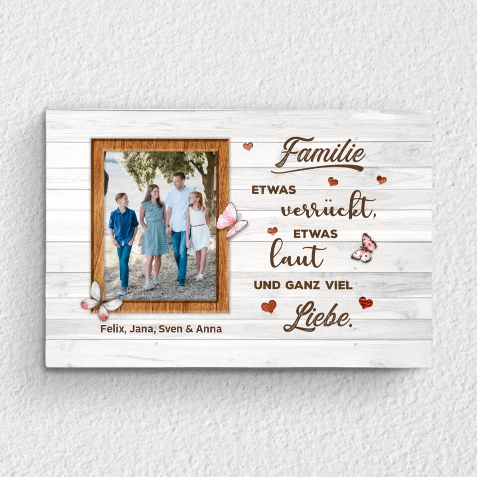 Personalisierte Leinwand für Familie mit eigenem Foto We are Family