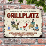 Familien Grillplatz - Outdoor-Türschild