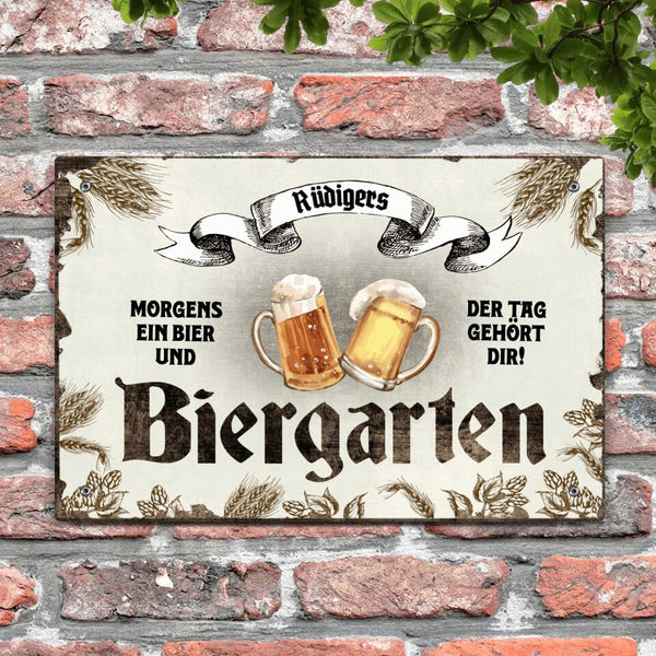 Biergarten - Outdoor-Türschild