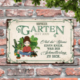 Gartenmädchen (Comic-Stil) - Outdoor-Türschild