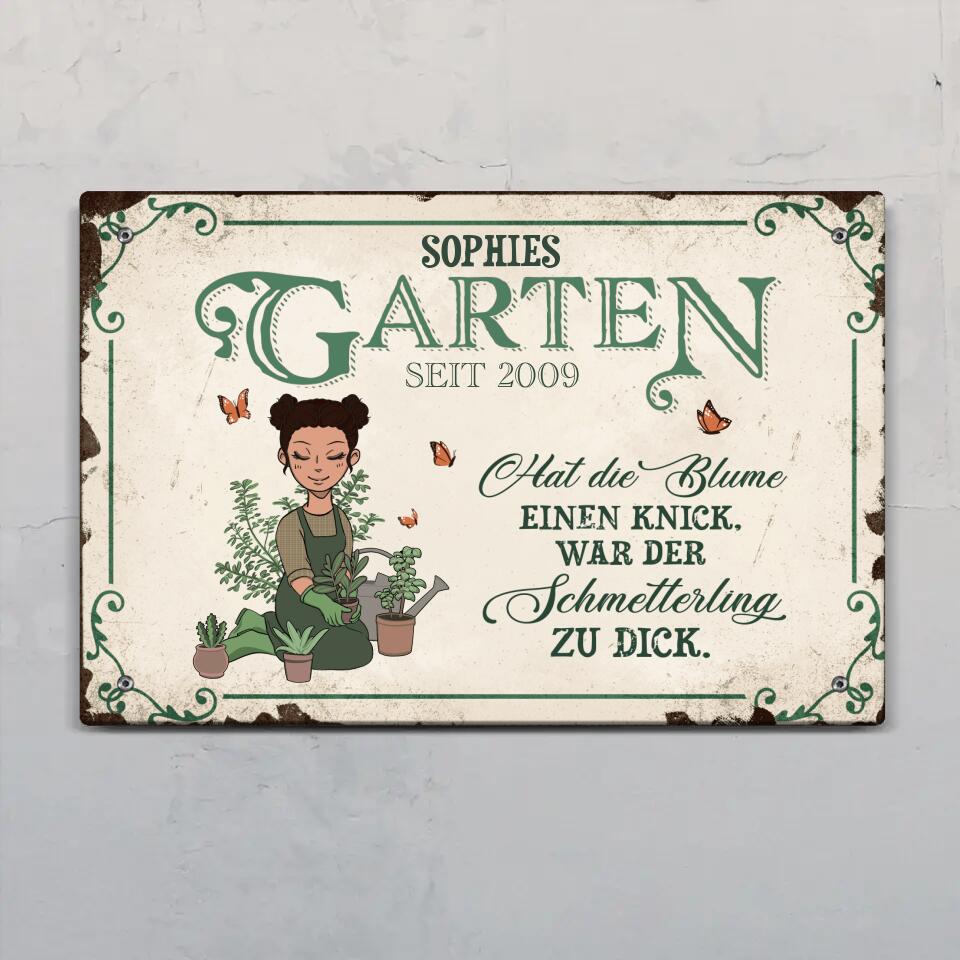 Gartenmädchen - Outdoor-Türschild