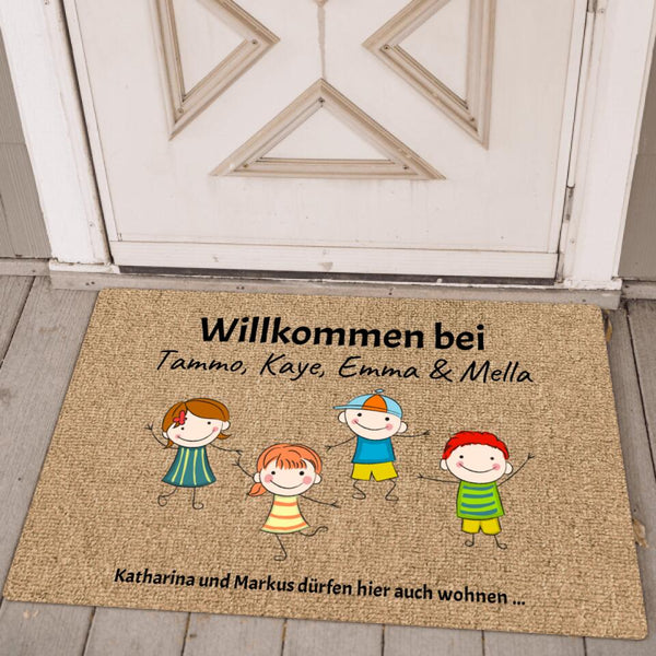 Willkommen bei - Familien-Fußmatte