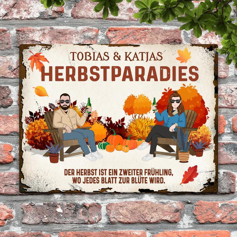 Unser Herbstparadies - Outdoor-Türschild