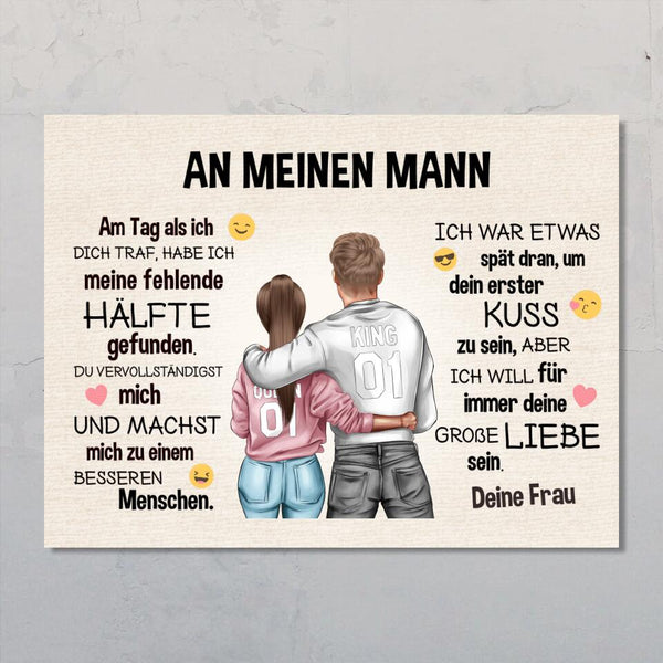 An meinen Schatz (an ihn - Emoji) - Paar-Poster