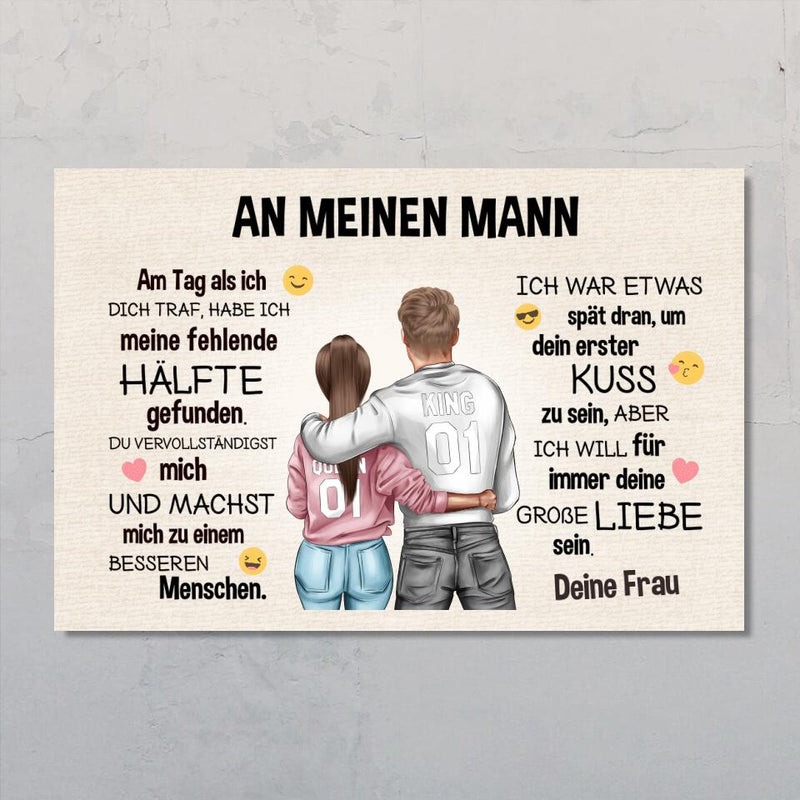 An meinen Schatz (an ihn - Emoji) - Paar-Poster