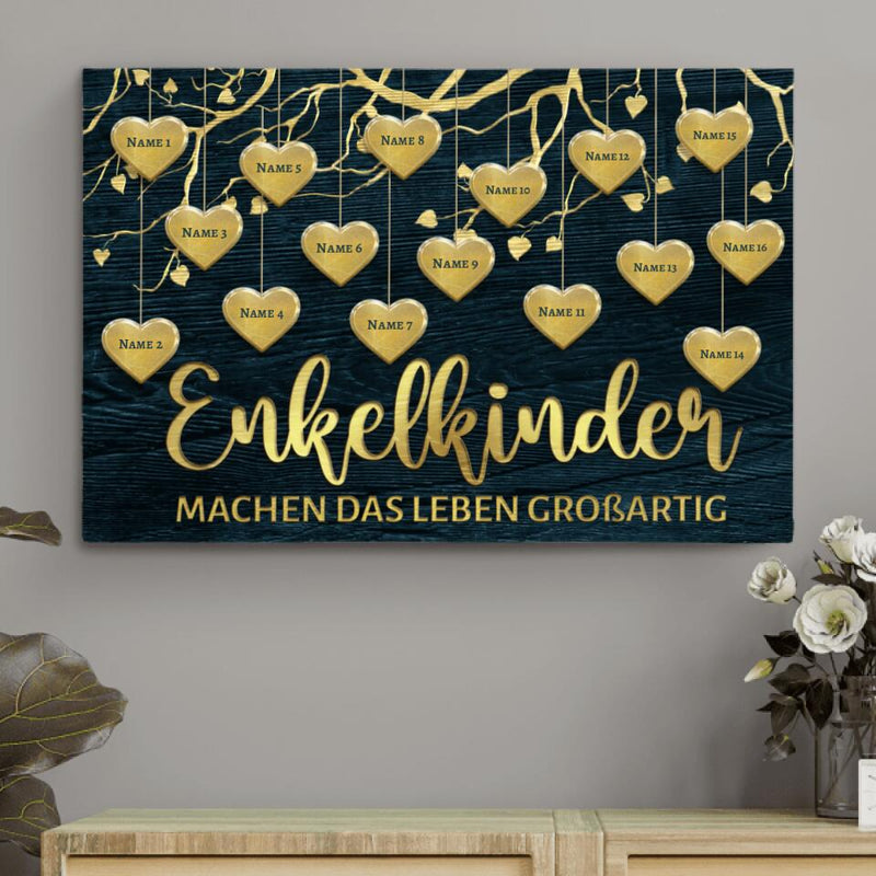 Die besten Enkelkinder - Großeltern-Leinwand