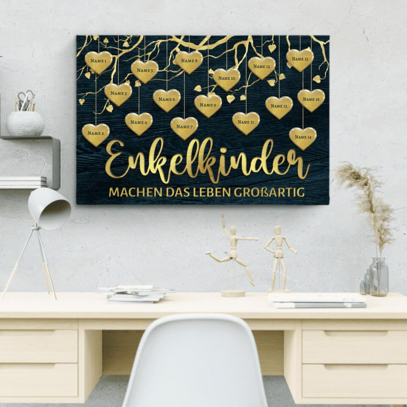 Die besten Enkelkinder - Großeltern-Leinwand