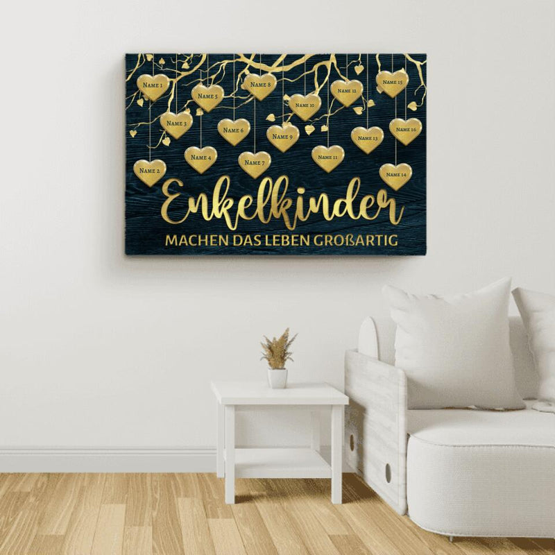 Die besten Enkelkinder - Großeltern-Leinwand