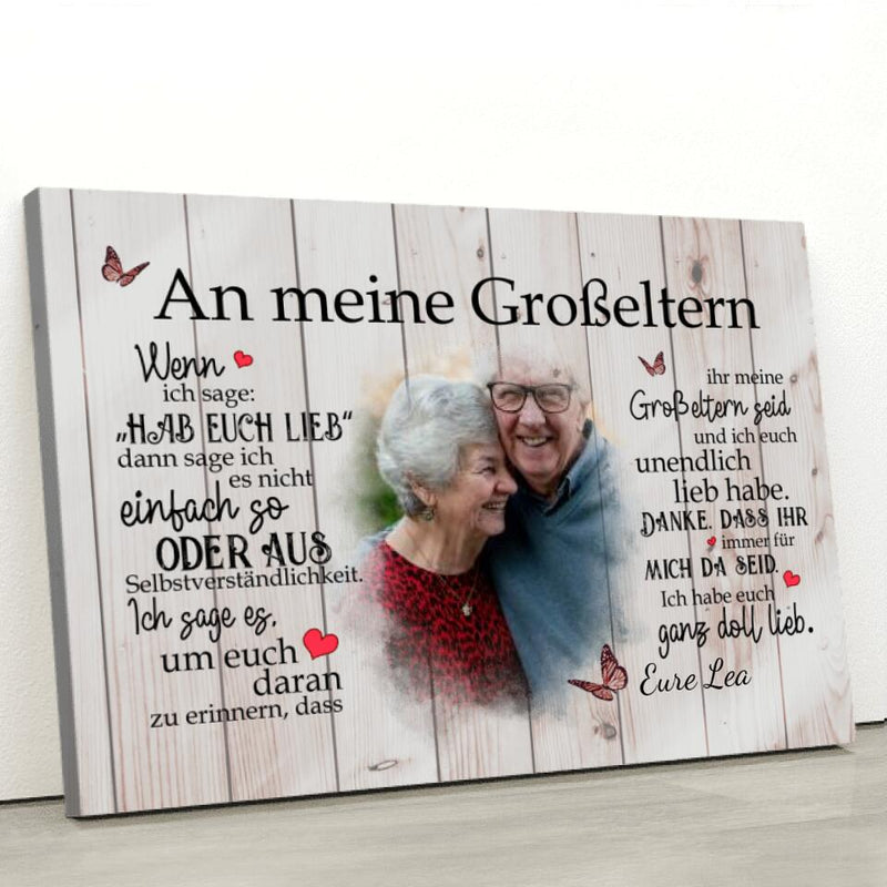 An meine Großeltern - Großeltern-Leinwand