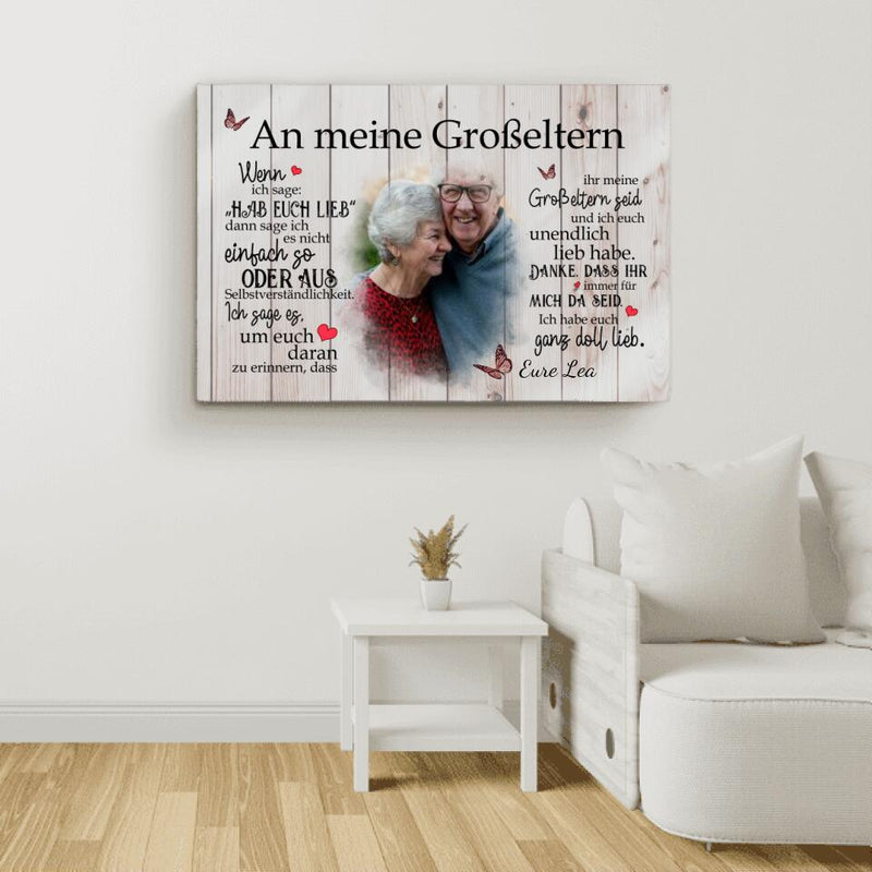 An meine Großeltern - Großeltern-Leinwand