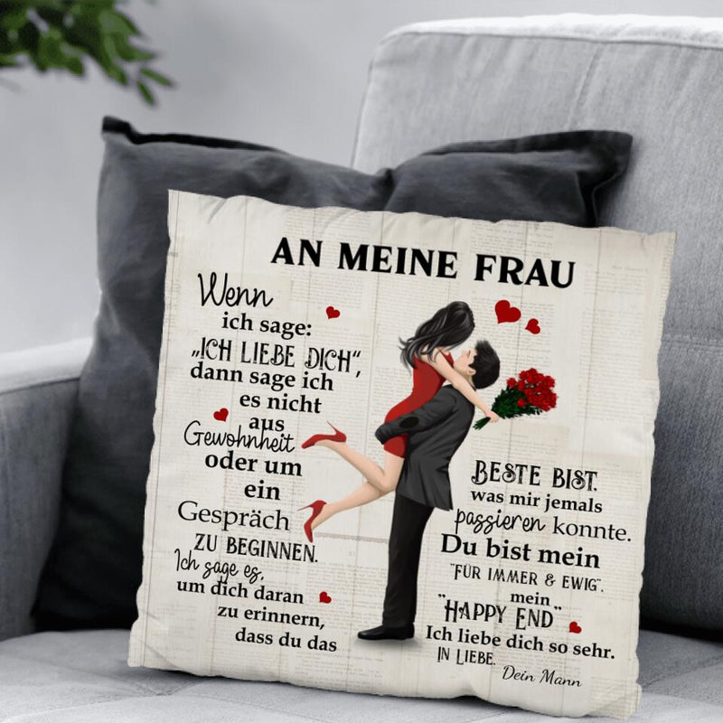 Mein Happy End (an sie - Zeichenstil) - Paar-Kissen