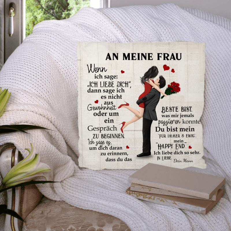 Mein Happy End (an sie - Zeichenstil) - Paar-Kissen