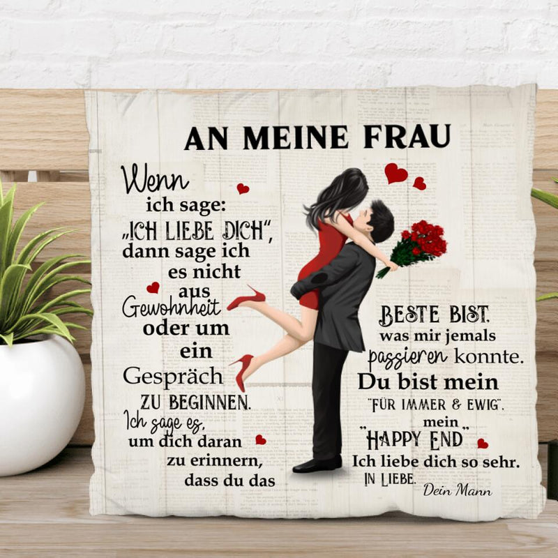 Mein Happy End (an sie - Zeichenstil) - Paar-Kissen