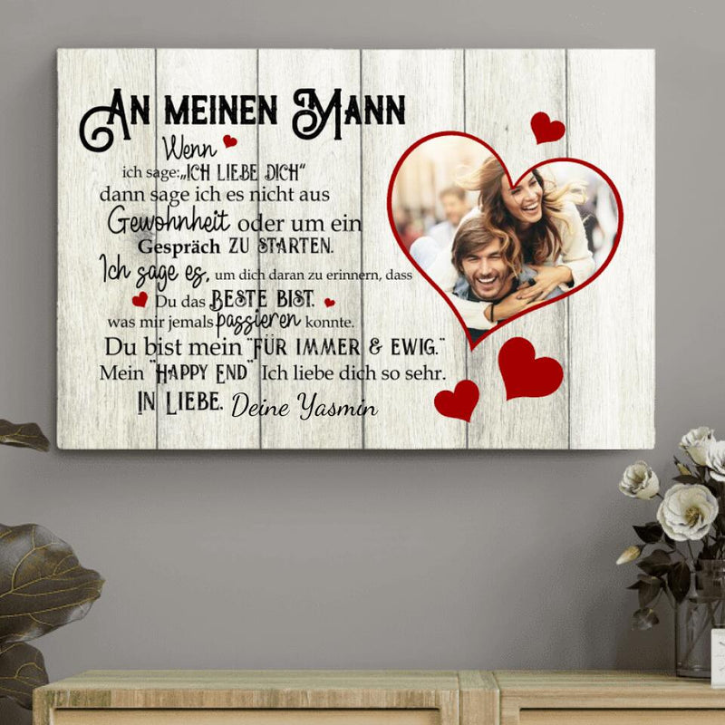 Mein Happy End (an ihn - Herzbild) - Paar-Leinwand