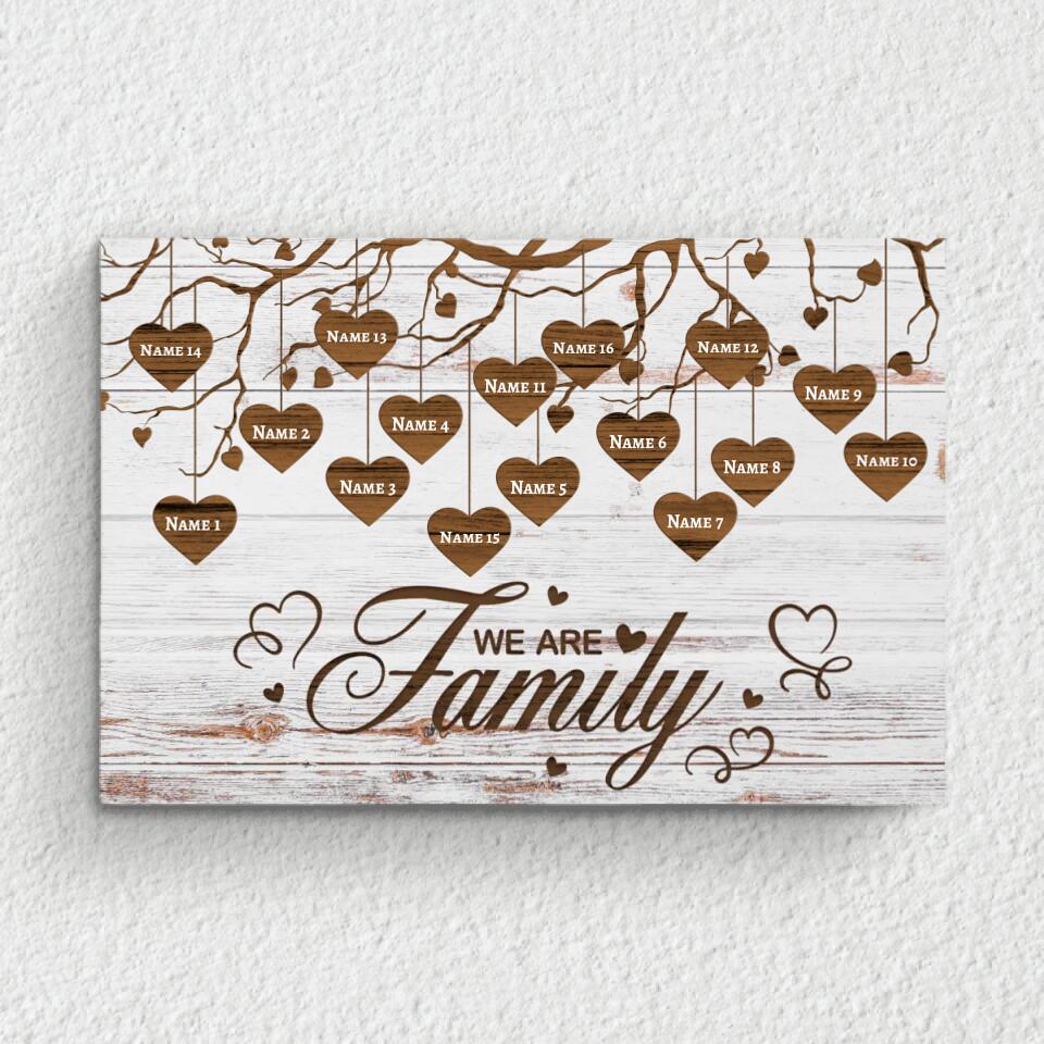We are Family (Rustikal) - Familien-Leinwand