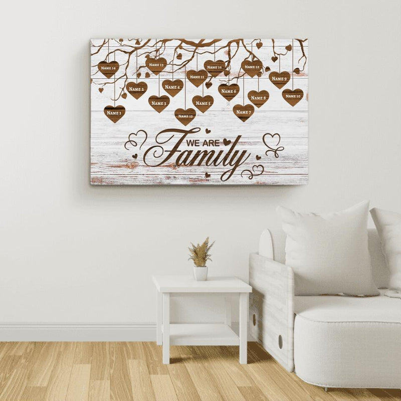 We are Family (Rustikal) - Familien-Leinwand
