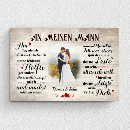 An meinen Schatz (an ihn) - Paar-Leinwand