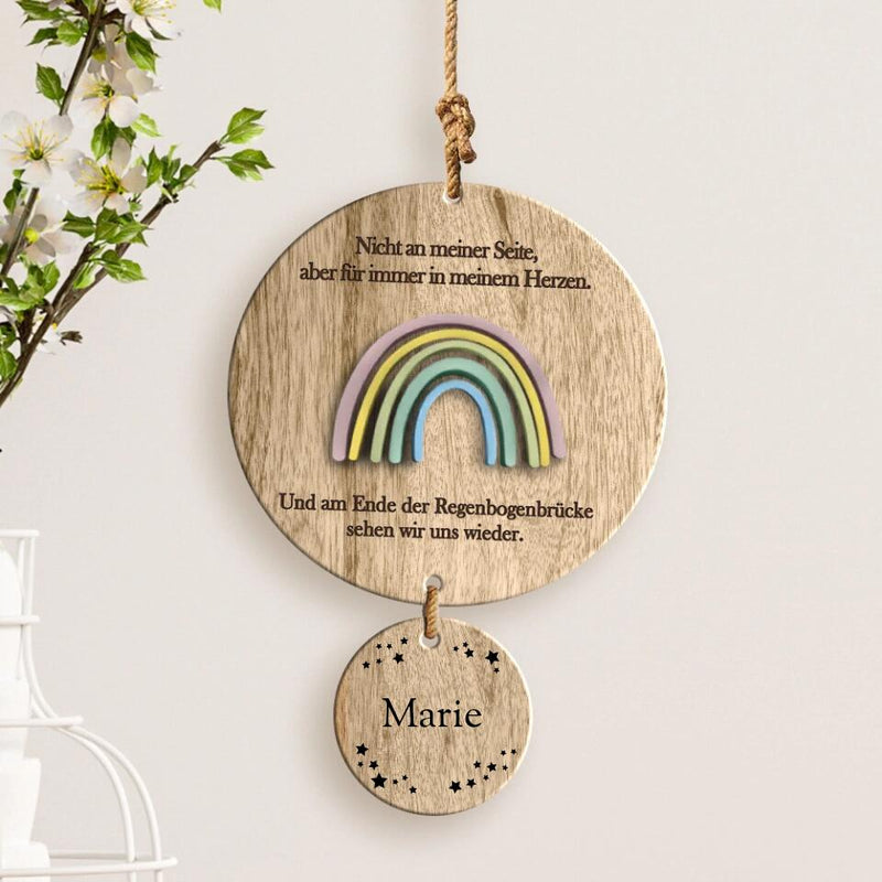 Regenbogenbrücke - Familien-Holzanhänger