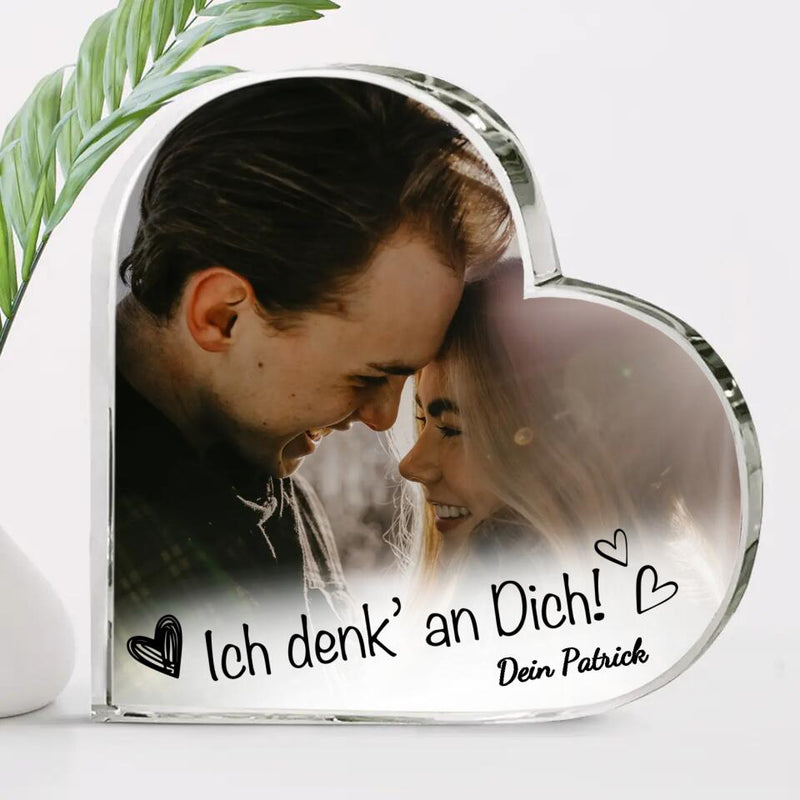 Ich denk an Dich - Paar-Glasherz