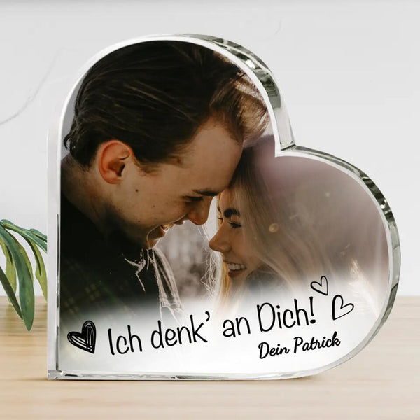 Ich denk an Dich - Paar-Glasherz