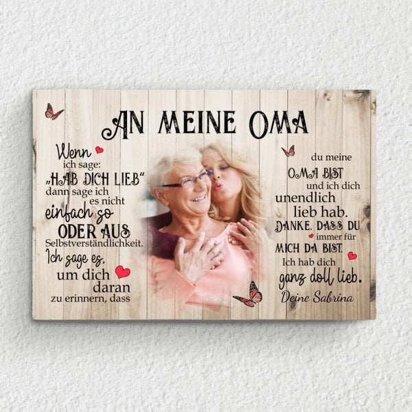 An meine Oma - Großeltern-Leinwand