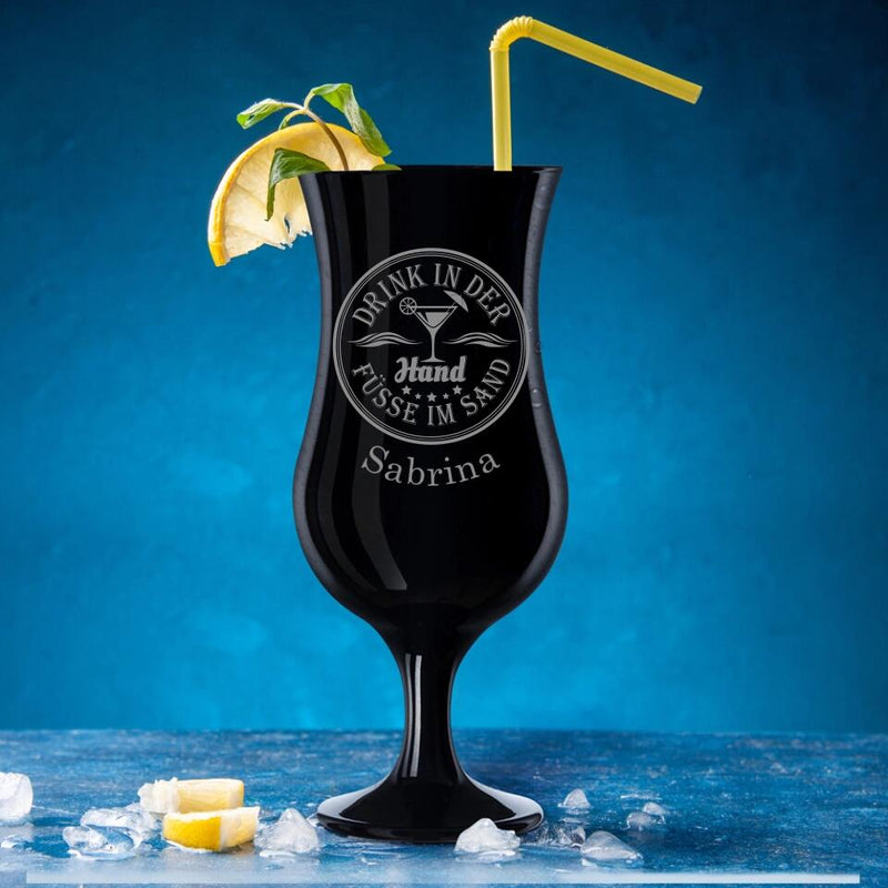 Füße im Sand - Individuelles Cocktailglas